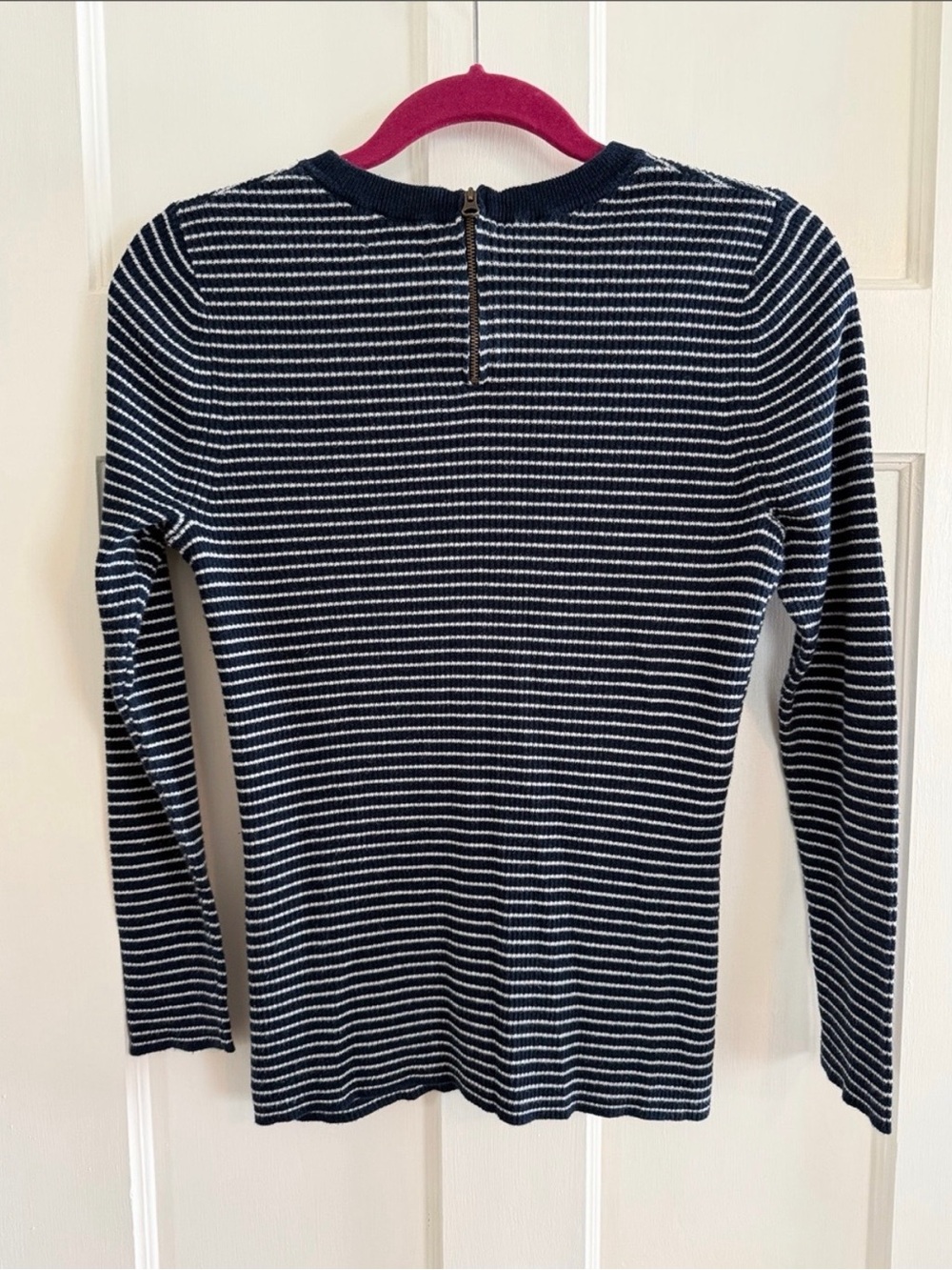 Old Navy Navy & White Striped Top - Ziiper detail back - Picture 2 of 4